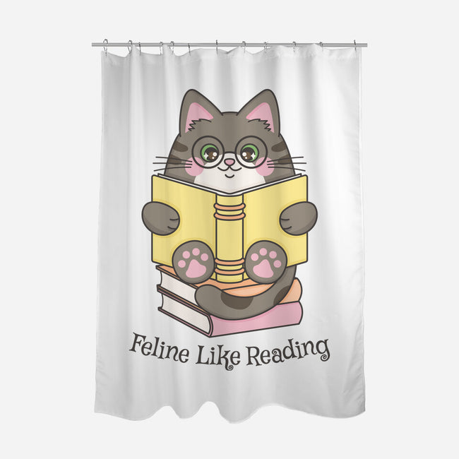 Feline Like Reading-None-Polyester-Shower Curtain-robyriker