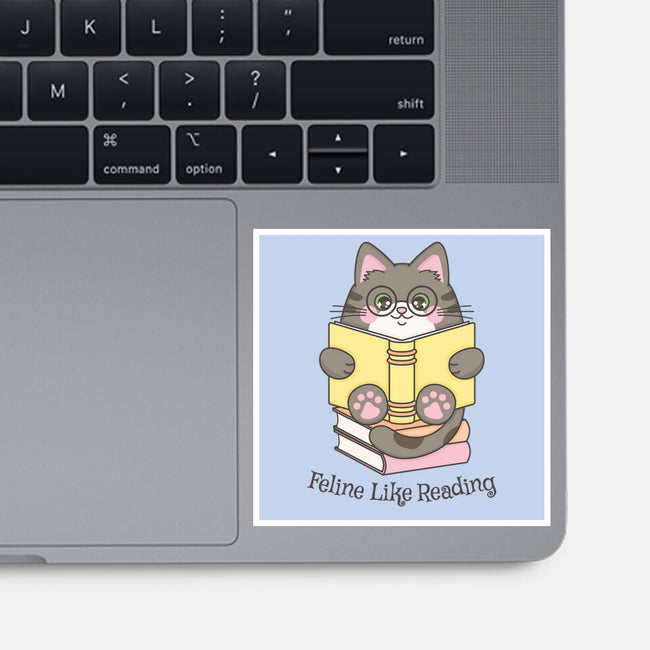 Feline Like Reading-None-Glossy-Sticker-robyriker