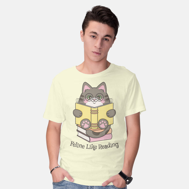 Feline Like Reading-Mens-Basic-Tee-robyriker