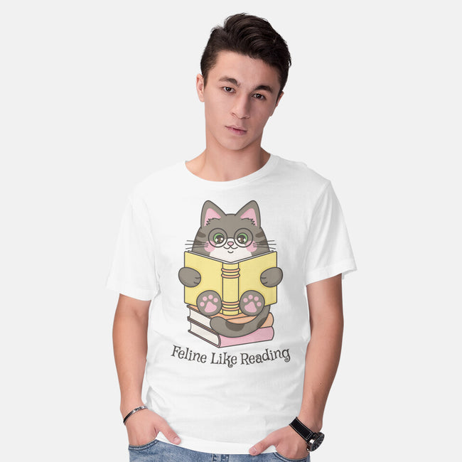 Feline Like Reading-Mens-Basic-Tee-robyriker