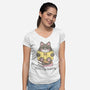 Feline Like Reading-Womens-V-Neck-Tee-robyriker