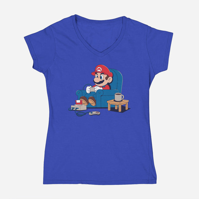 Gamer Boy-Womens-V-Neck-Tee-Tri haryadi