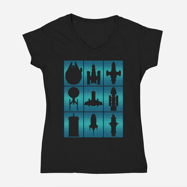 Interstellar Travelers-Womens-V-Neck-Tee-sachpica