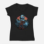 Legend Of The Gentle Giant-Womens-V-Neck-Tee-glitchygorilla