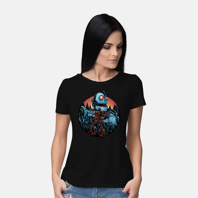 Legend Of The Gentle Giant-Womens-Basic-Tee-glitchygorilla