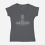 Hello Darthness-Womens-V-Neck-Tee-kharmazero