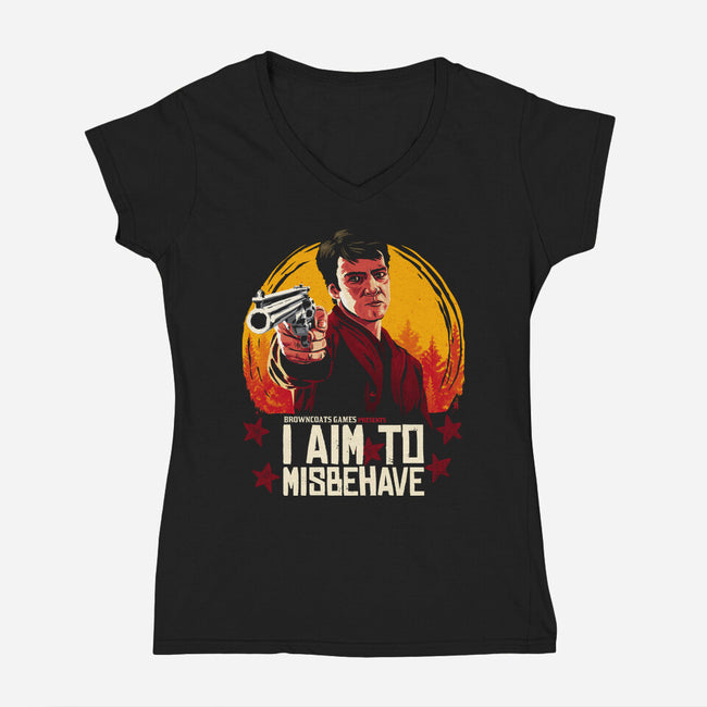 Browncoats Games-Womens-V-Neck-Tee-teesgeex
