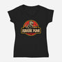 Jurassic Punk-Womens-V-Neck-Tee-erion_designs