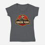 Jurassic Punk-Womens-V-Neck-Tee-erion_designs