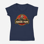 Jurassic Punk-Womens-V-Neck-Tee-erion_designs
