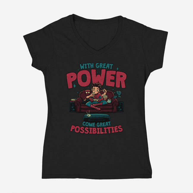 Great Possibilities-Womens-V-Neck-Tee-teesgeex