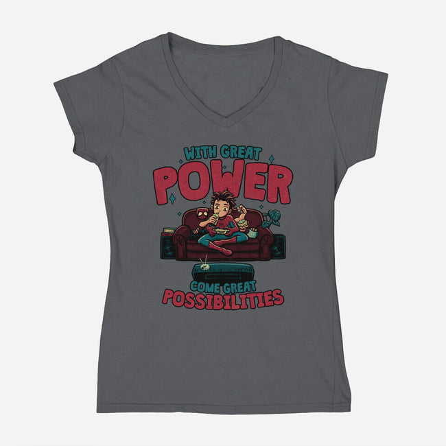 Great Possibilities-Womens-V-Neck-Tee-teesgeex
