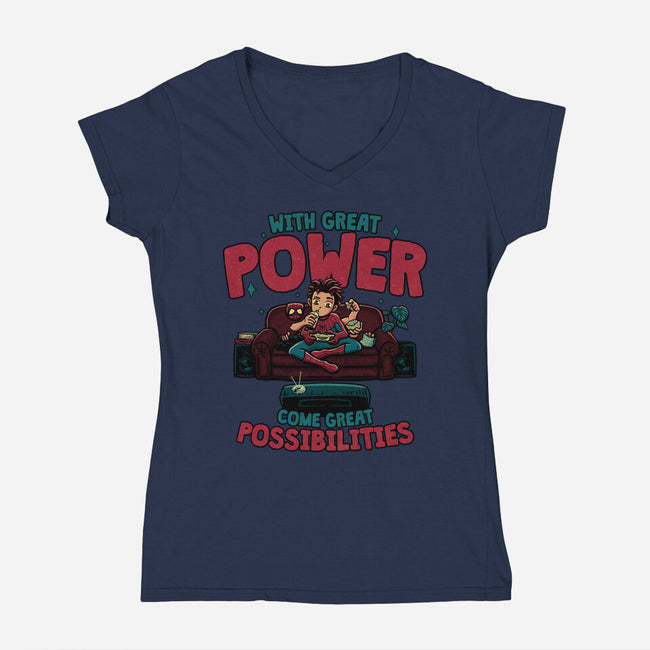Great Possibilities-Womens-V-Neck-Tee-teesgeex