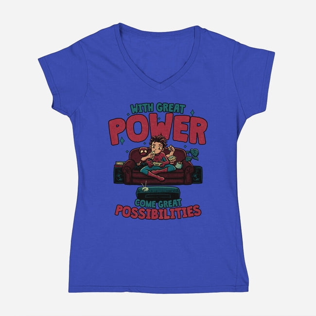 Great Possibilities-Womens-V-Neck-Tee-teesgeex