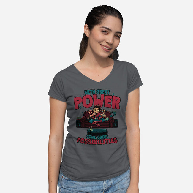 Great Possibilities-Womens-V-Neck-Tee-teesgeex