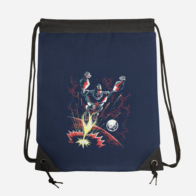 Retro Iron Giant-None-Drawstring-Bag-zascanauta