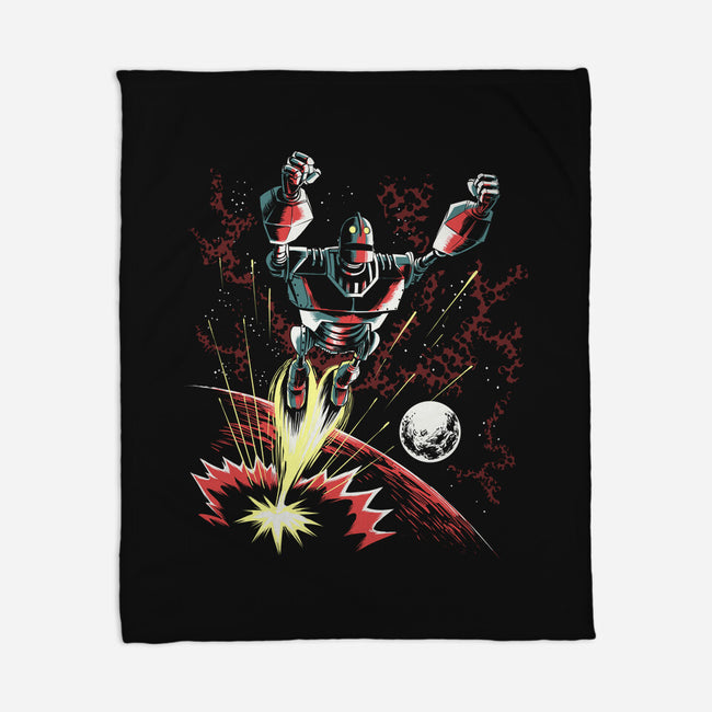Retro Iron Giant-None-Fleece-Blanket-zascanauta