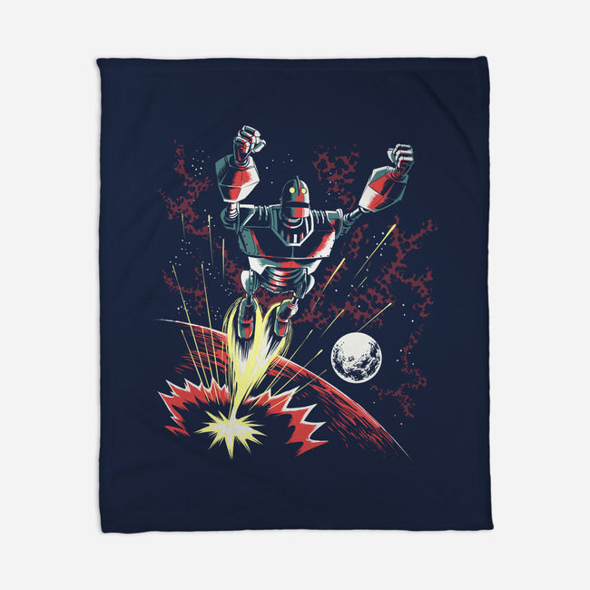 Retro Iron Giant-None-Fleece-Blanket-zascanauta
