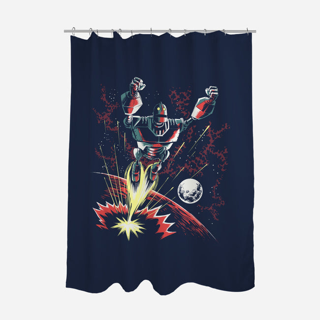 Retro Iron Giant-None-Polyester-Shower Curtain-zascanauta