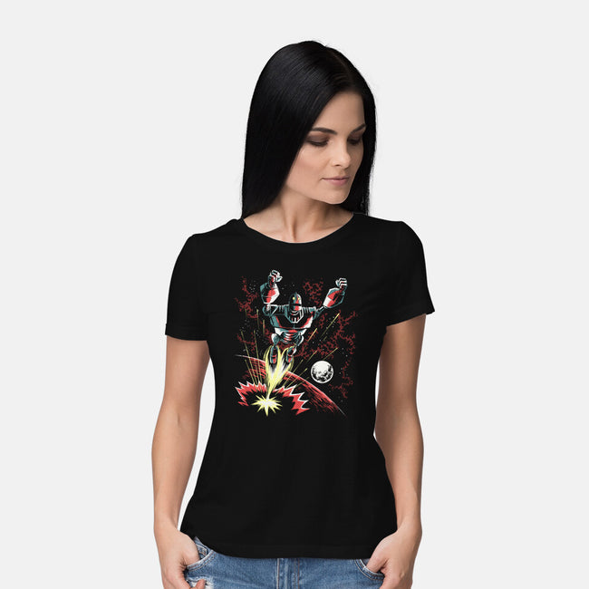 Retro Iron Giant-Womens-Basic-Tee-zascanauta