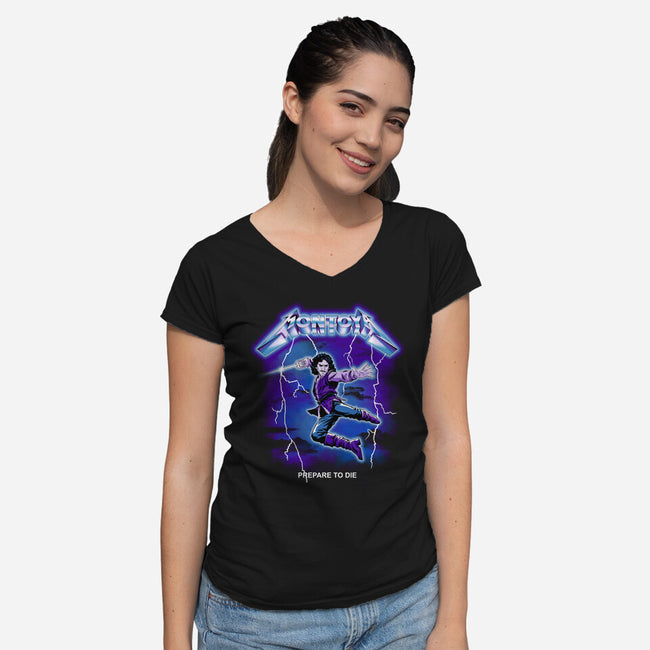 Metal Revenge-Womens-V-Neck-Tee-retrodivision