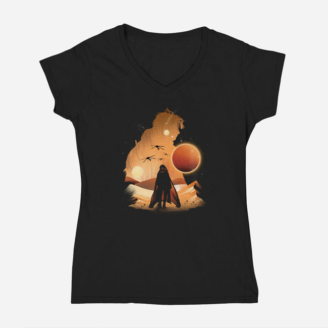 The Final Sand Battle-Womens-V-Neck-Tee-dandingeroz