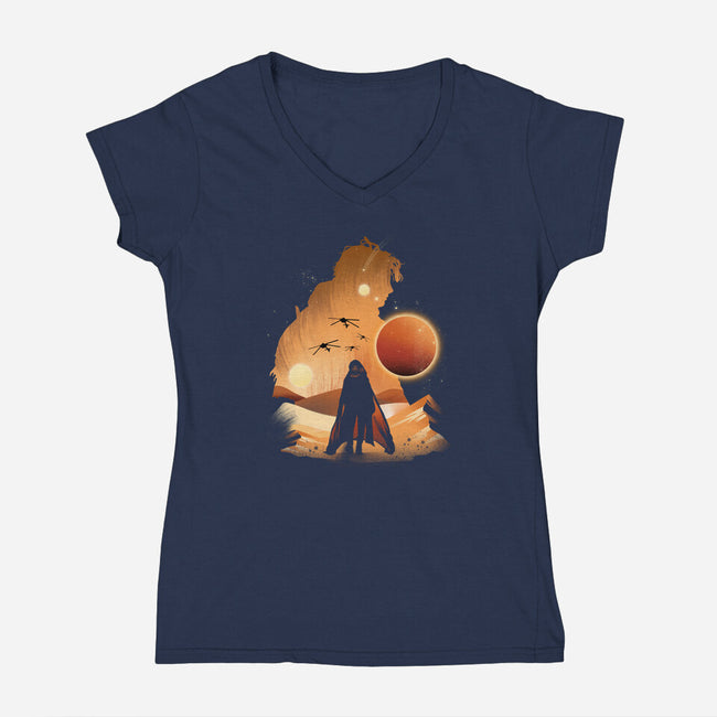 The Final Sand Battle-Womens-V-Neck-Tee-dandingeroz