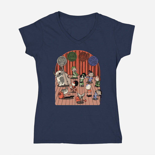 Elemental Animation Band-Womens-V-Neck-Tee-Studio Mootant