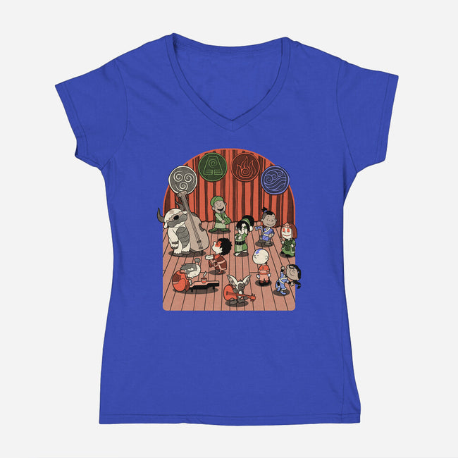 Elemental Animation Band-Womens-V-Neck-Tee-Studio Mootant