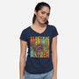 Electric Mayhem-Womens-V-Neck-Tee-kg07
