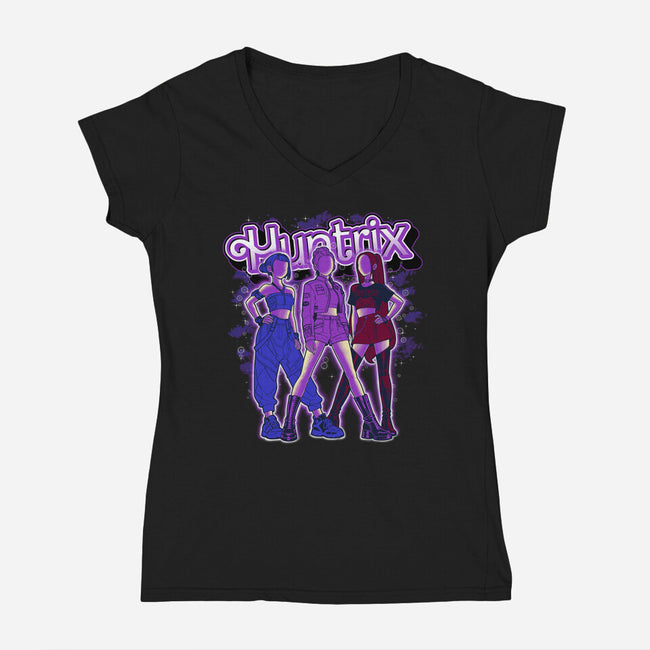 Midnight Demon Hunter-Womens-V-Neck-Tee-Astrobot Invention