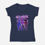 Midnight Demon Hunter-Womens-V-Neck-Tee-Astrobot Invention