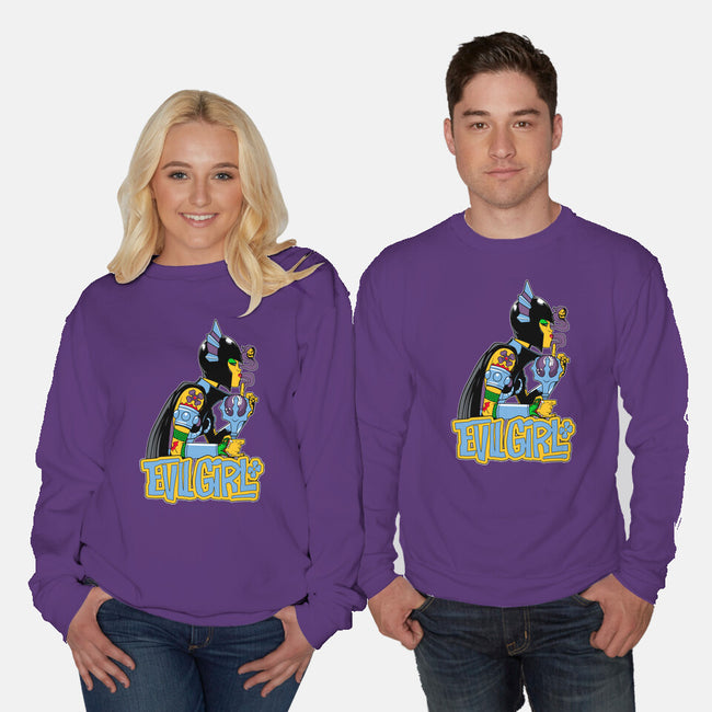 Evil Girl-Unisex-Crew Neck-Sweatshirt-boltfromtheblue