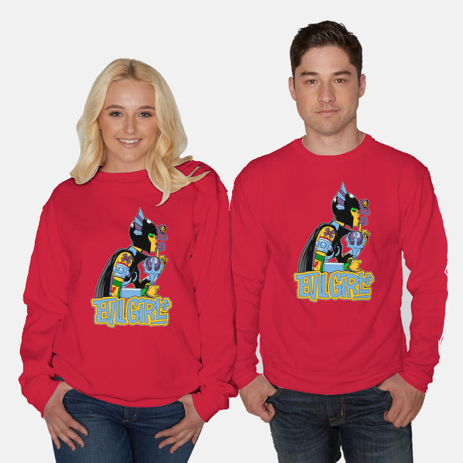 Evil Girl-Unisex-Crew Neck-Sweatshirt-boltfromtheblue
