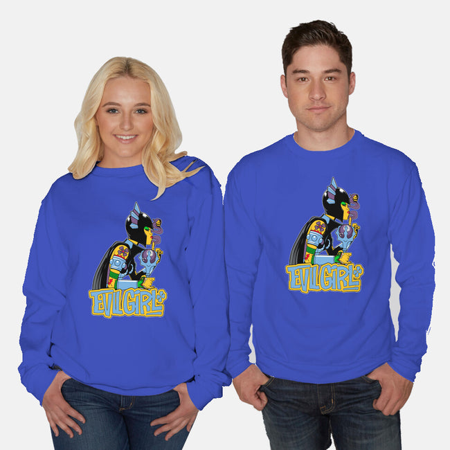 Evil Girl-Unisex-Crew Neck-Sweatshirt-boltfromtheblue