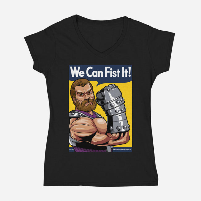 We Can Fist It-Womens-V-Neck-Tee-boltfromtheblue