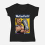 We Can Fist It-Womens-V-Neck-Tee-boltfromtheblue