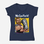 We Can Fist It-Womens-V-Neck-Tee-boltfromtheblue