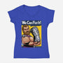 We Can Fist It-Womens-V-Neck-Tee-boltfromtheblue