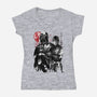 Dark And Light-Womens-V-Neck-Tee-DrMonekers
