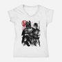 Dark And Light-Womens-V-Neck-Tee-DrMonekers