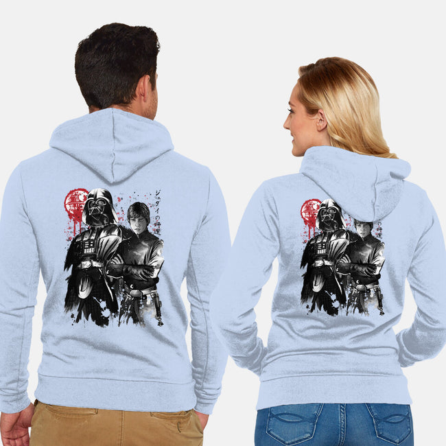 Dark And Light-Unisex-Zip-Up-Sweatshirt-DrMonekers