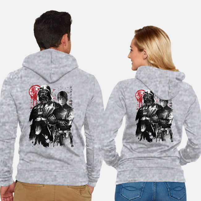 Dark And Light-Unisex-Zip-Up-Sweatshirt-DrMonekers