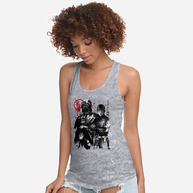 Dark And Light-Womens-Racerback-Tank-DrMonekers