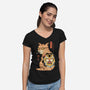 Hipster Catana-Womens-V-Neck-Tee-vp021