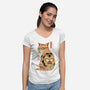 Hipster Catana-Womens-V-Neck-Tee-vp021