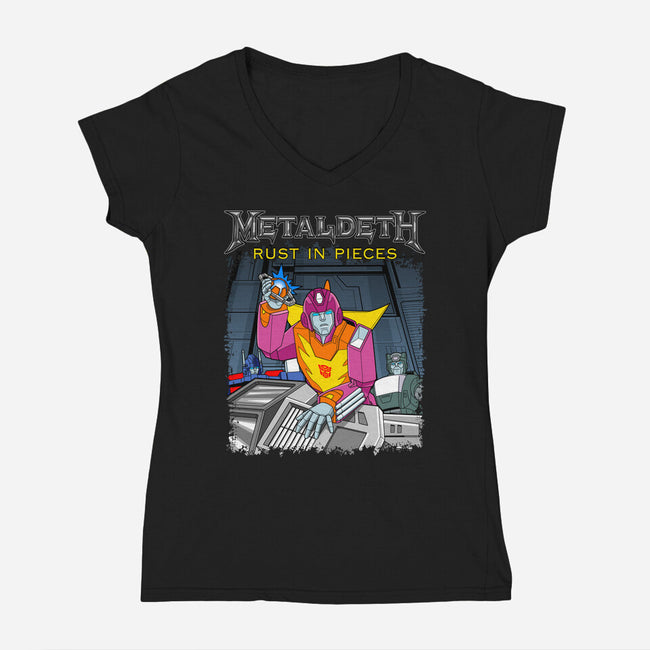 Metaldeth-Womens-V-Neck-Tee-boltfromtheblue