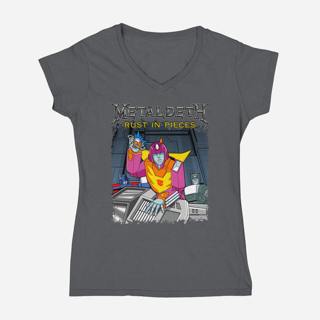 Metaldeth-Womens-V-Neck-Tee-boltfromtheblue