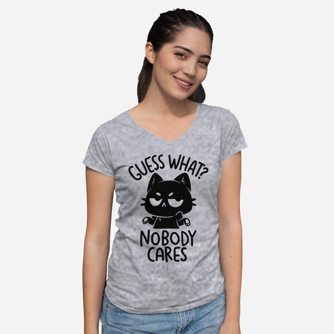 Guess What Nobody Cares-Womens-V-Neck-Tee-koalastudio