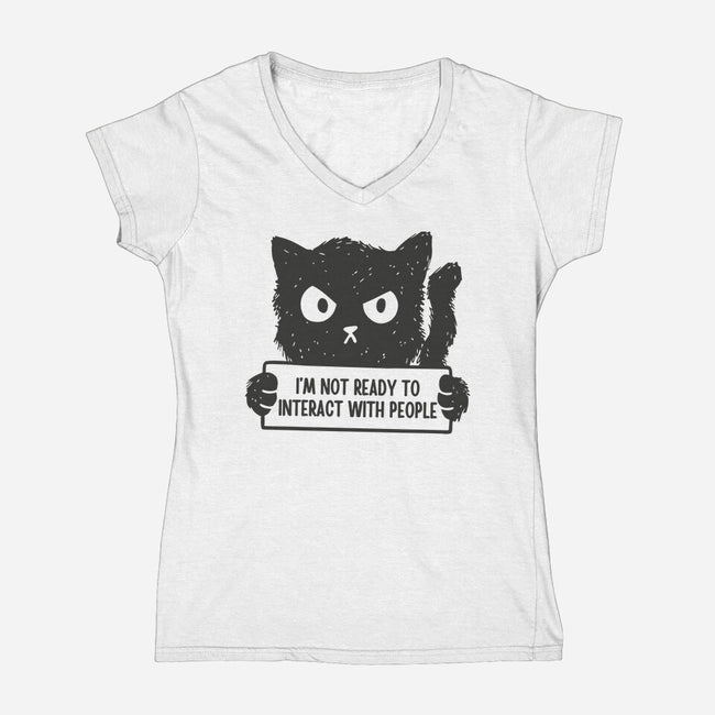 I'm Not Ready To Interact With People-Womens-V-Neck-Tee-brunopires